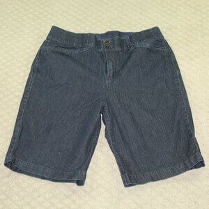 Christopher & Banks Women's Size 16 Denim 11" Bermuda Shorts Dark Wash
